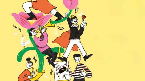 tekening van kinderen die bezig zijn met kunst