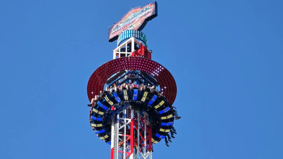 Mission Impossible tower in de lucht