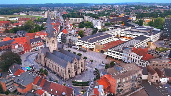 luchtfoto Markt Waregem