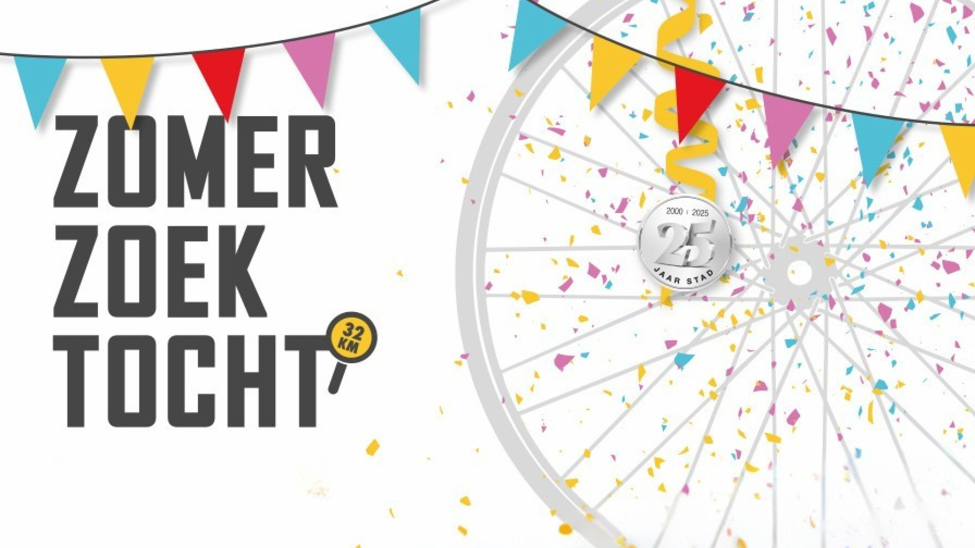 campagnebeeld van Zomerzoektocht met wiel en feestvlagjes