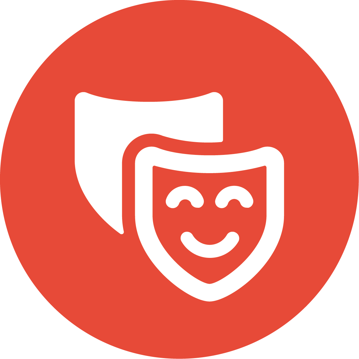 masker op rode achtergrond