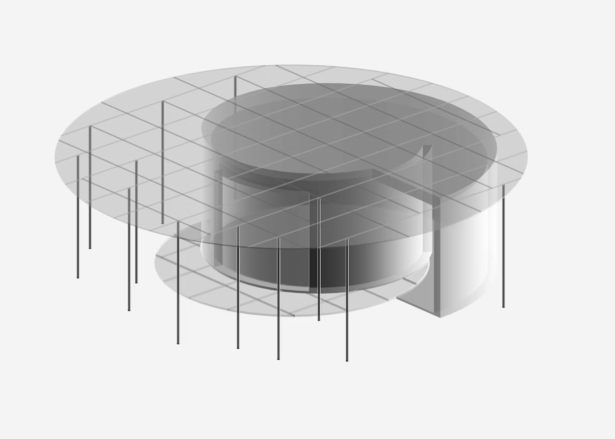 ontwerptekening van Refuge Paviljoen